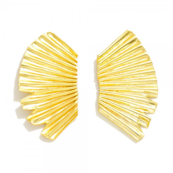 Wholesale gold Dipped Fan Drop Earrings L