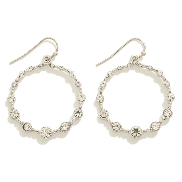 Wholesale rhinestone Pave Hoop Drop Earrings L