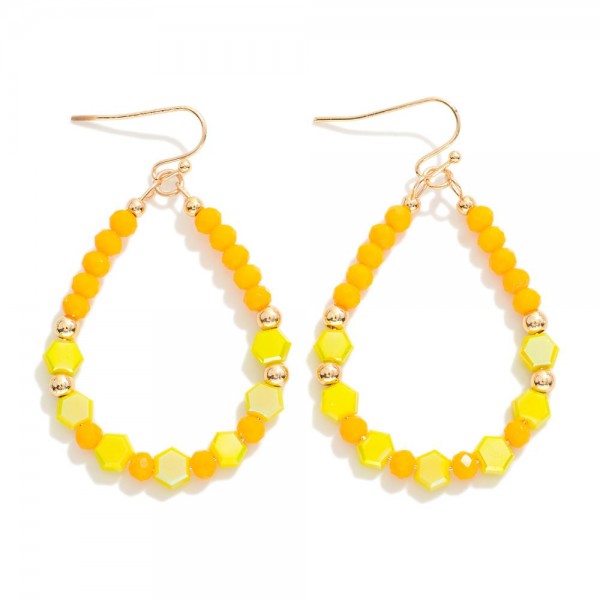 Wholesale faceted Beaded Teardrop Earring L