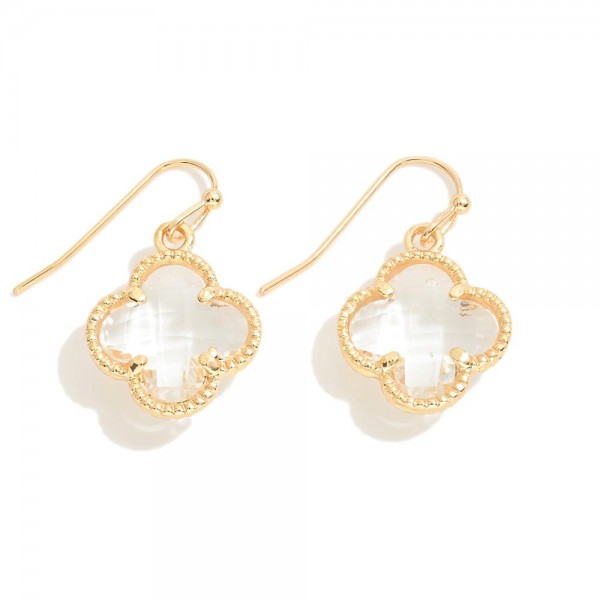 Wholesale glass Crystal Clover Drop Earrings L