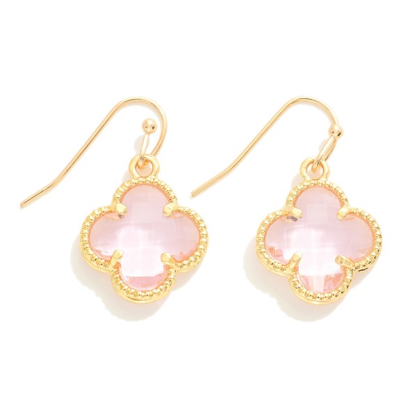 Wholesale glass Crystal Clover Drop Earrings L