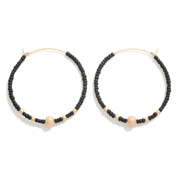 Wholesale seed beaded Hoop Earrings D