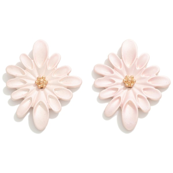 Coated Flower Post Drop Earrings

- Approximately 1.25" L