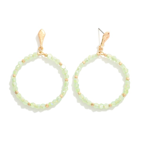 Faceted Bead Hoop Drop Earrings

- Approximately 2.25" L