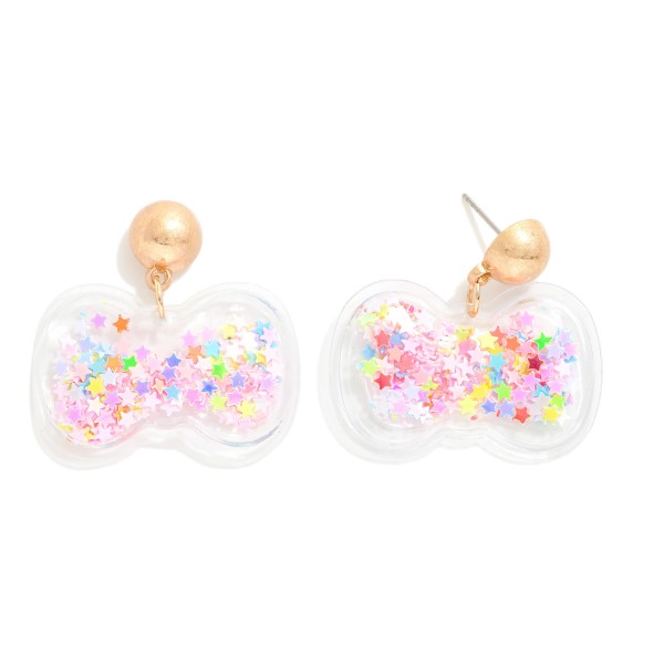 Wholesale star Glitter Bow Drop Earrings L