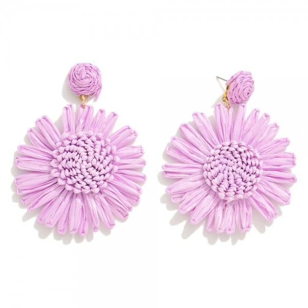 Wholesale raffia Flower Drop Earring L