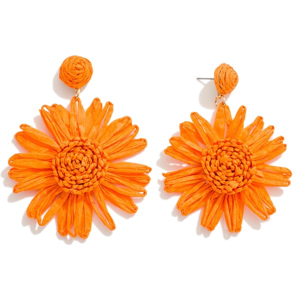 Wholesale raffia Flower Drop Earring L