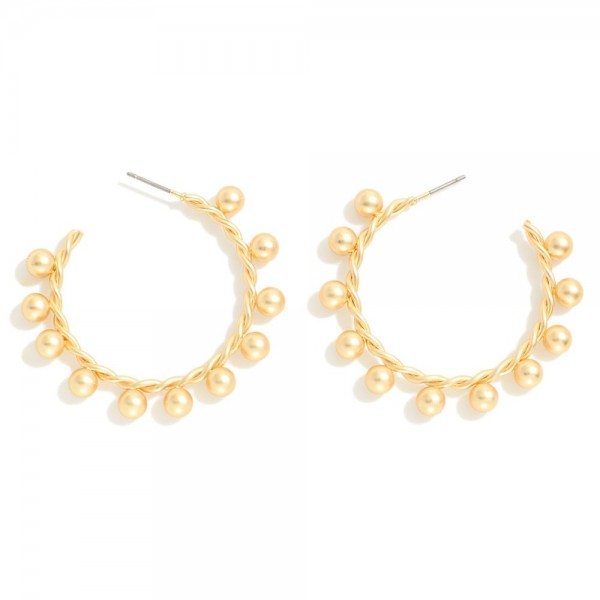 Wholesale studded Twisted Metal Hoop Earrings D