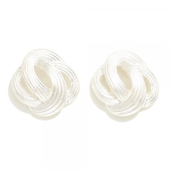 Wholesale textured Metal Infinity Loop Stud Earrings L