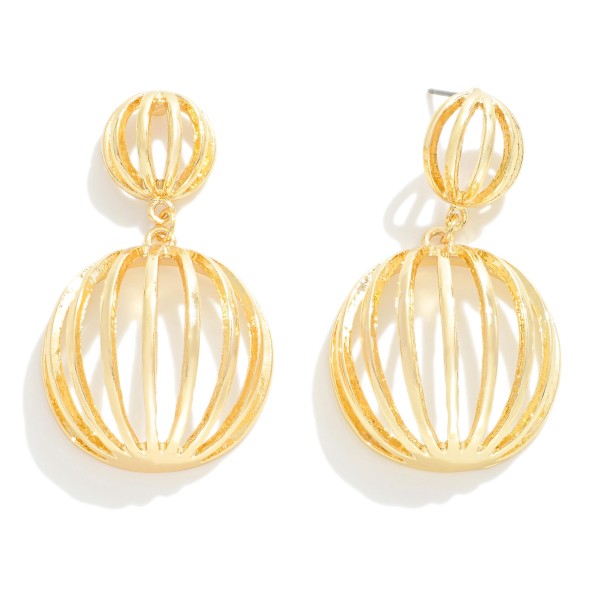 Wholesale linked Metal Hollow Wire Frame Semi Circle Drop Earrings L