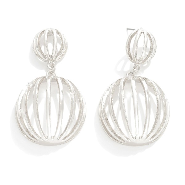 Wholesale linked Metal Hollow Wire Frame Semi Circle Drop Earrings L