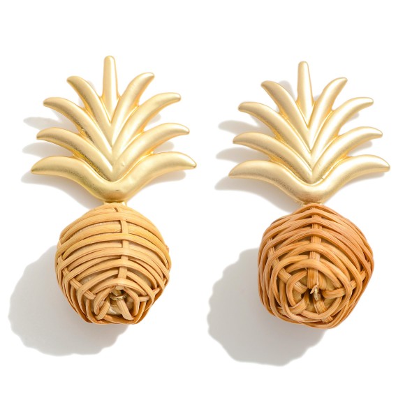 Wholesale raffia Pineapple Drop Earrings L