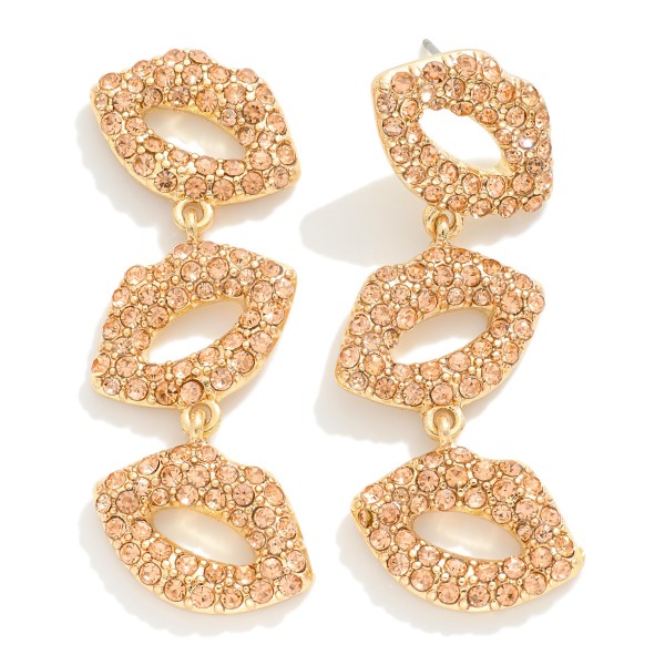 Wholesale rhinestone Studded Valentines Kiss Drop Earring L