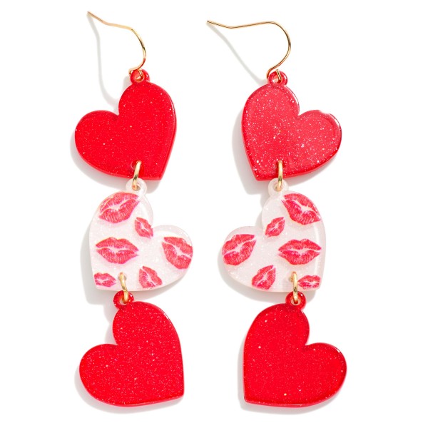 Wholesale linked Acetate Hearts Drop Earrings L