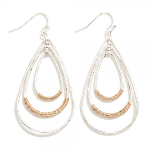 Wholesale nesting Teardrop Drop Earrings Wire Wrap Accents L