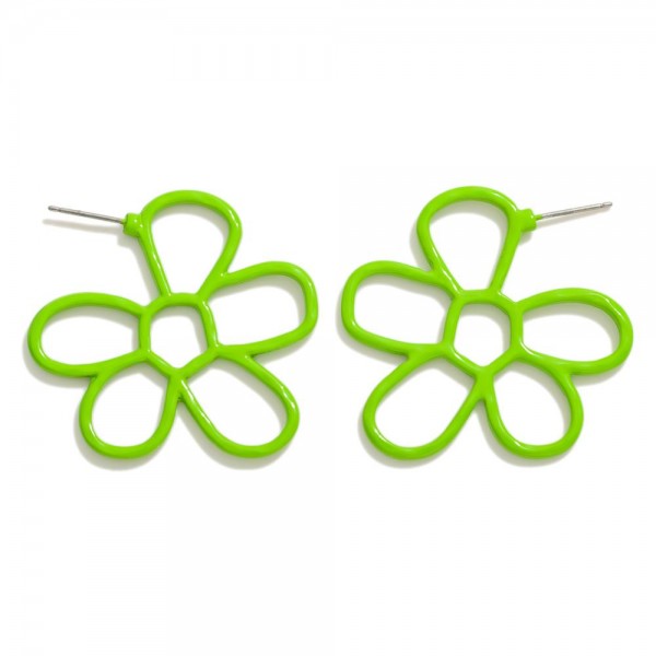 Enamel Coated Flower Earrings

- Approximately 1.5" L