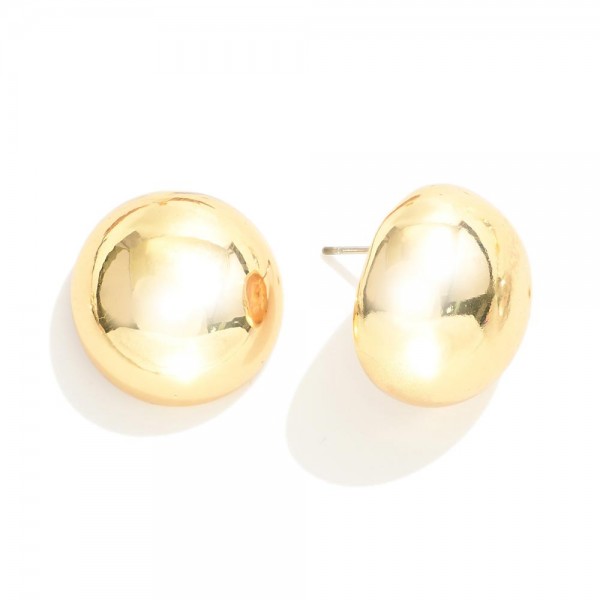 Metal Tone Dome Stud Earrings

.75" L