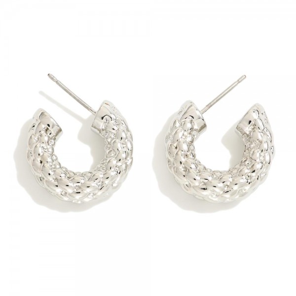 Wholesale braided Metal Huggie Hoop Earrings D