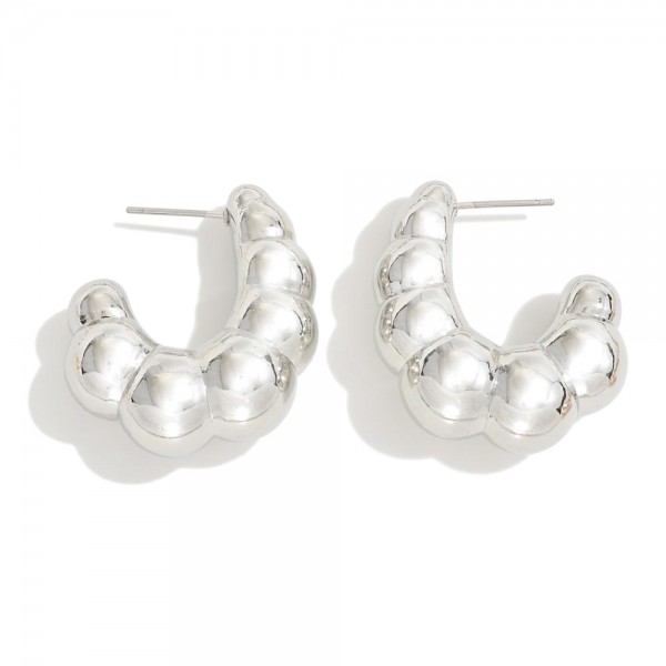 Wholesale puffy Bubble Drop Hoop Earrings D