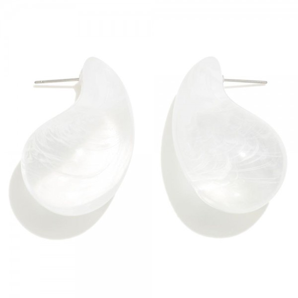 Wholesale puffy Acetate Teardrop Stud Earrings L