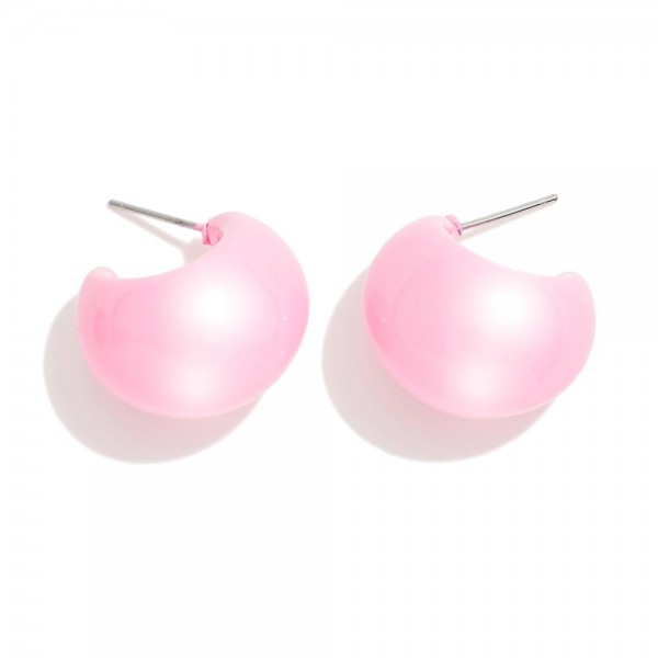 Wholesale puffy Teardrop Huggie Hoop Earrings D