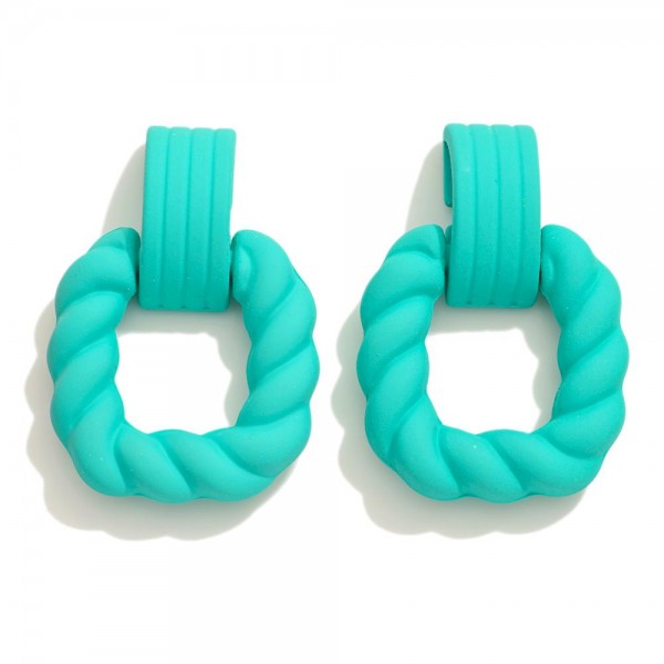 Wholesale matte Square Twisted Rope Post Drop Earrings L