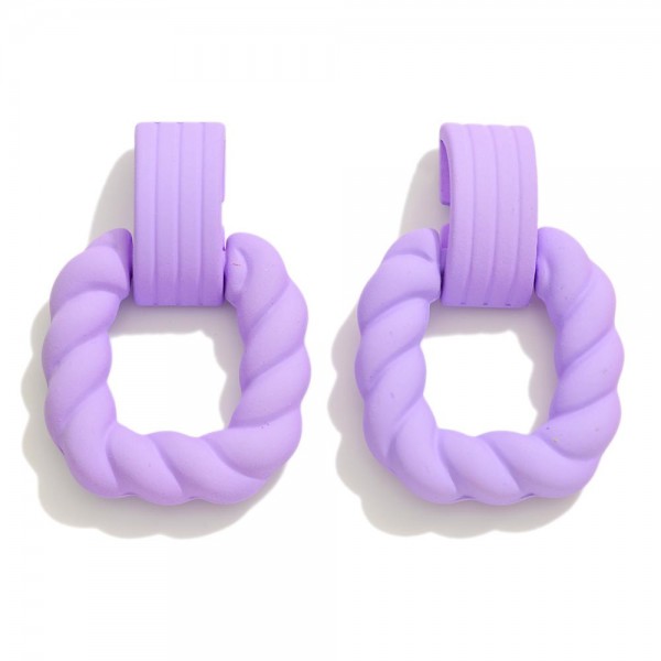 Wholesale matte Square Twisted Rope Post Drop Earrings L