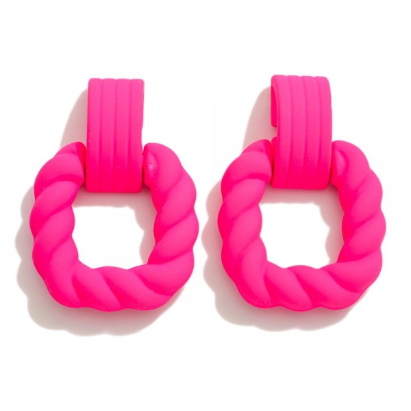 Wholesale matte Square Twisted Rope Post Drop Earrings L