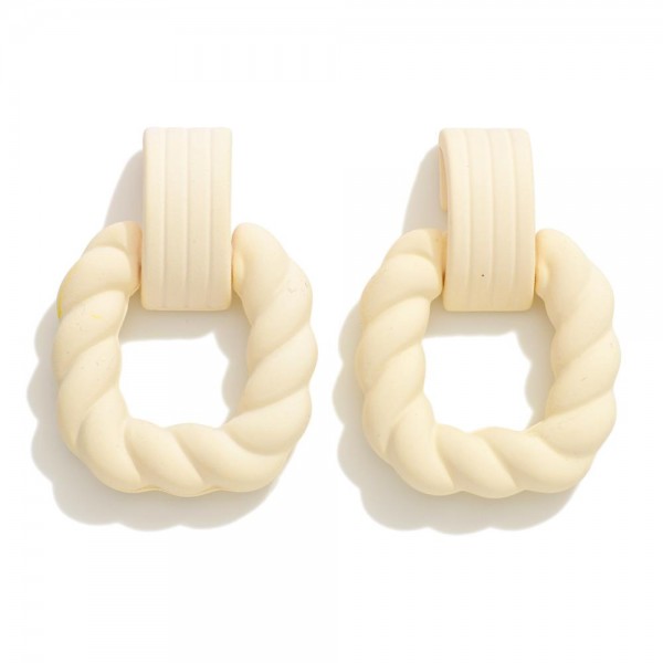 Wholesale matte Square Twisted Rope Post Drop Earrings L