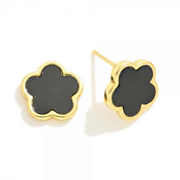 Wholesale gold Dipped Flower Stud Earrings L