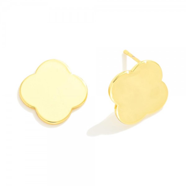 Wholesale gold Dipped Clover Stud Earrings L