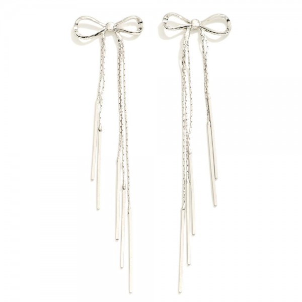 Wholesale metal Bow Drop Earrings Chain Tassels L