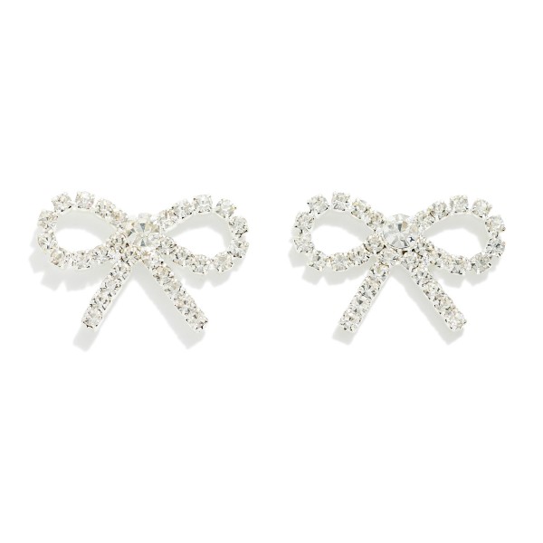 Rhinestone Bow Stud Earrings

- Approximately .5" L