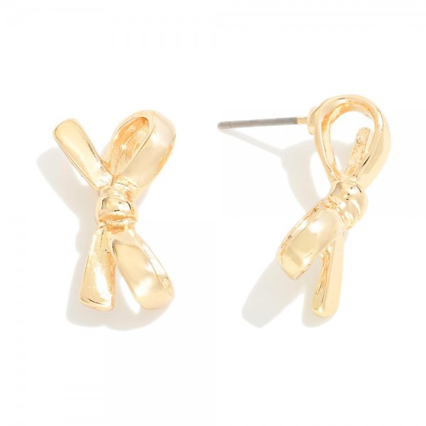 Simple Bow Stud Earrings 

- Approximately .75" L