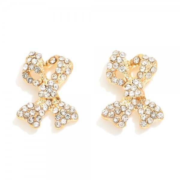 Wholesale rhinestone Studded Bow Stud Earrings L