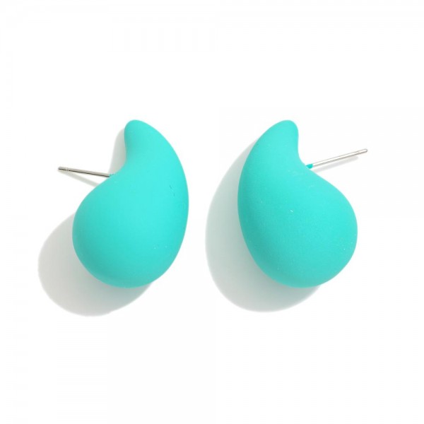 Matte Finish Teardrop Drop Earrings

- Approximately 1.25" L