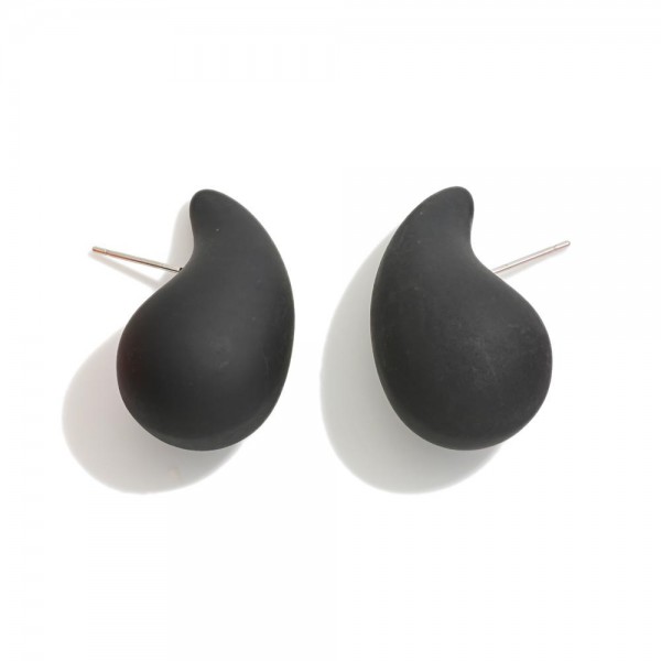 Matte Finish Teardrop Drop Earrings

- Approximately 1.25" L