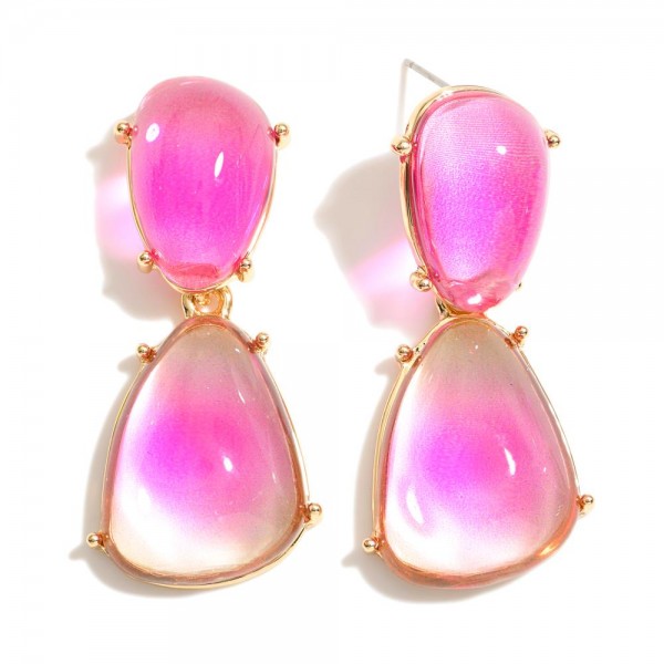 Wholesale linked Acetate Teardrop Post Drop Earrings L