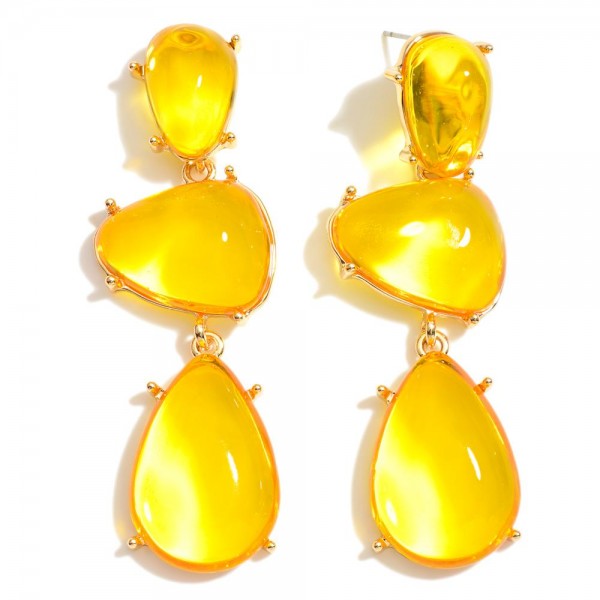 Wholesale linked Acetate Teardrop Post Drop Earrings L