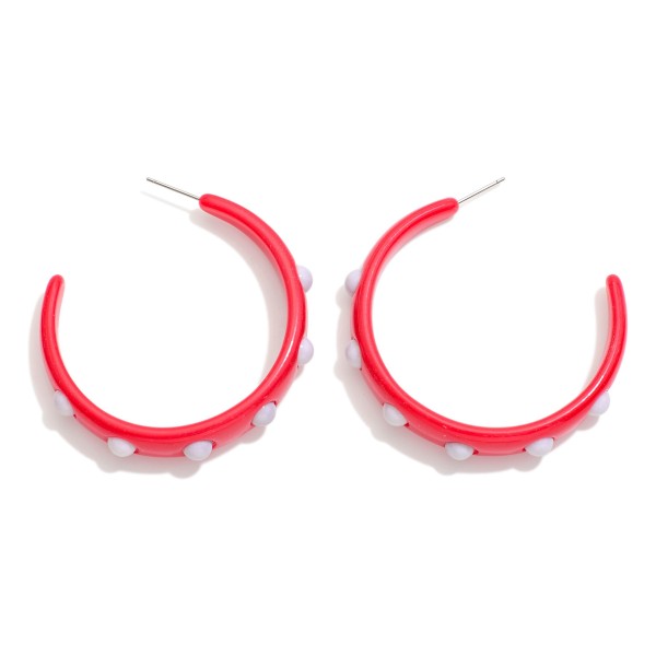 Studded Acetate Hoop Earrings 

- Approximately 2" D