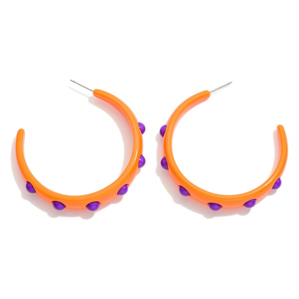 Studded Acetate Hoop Earrings 

- Approximately 2" D