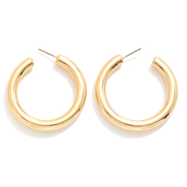 Wholesale chunky Metal Hoop Earrings L Hypoallergenic Brass Base