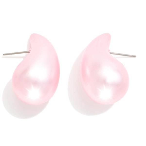 Wholesale puffy Teardrop Drop Earrings L Hypoallergenic Brass Base