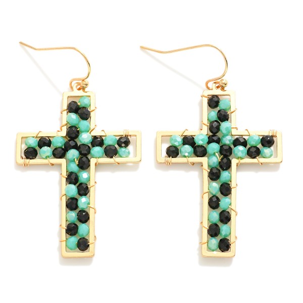 Wholesale beaded Cross Drop Earrings L