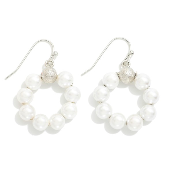 Wholesale pearl Beaded Hoop Drop Earrings L