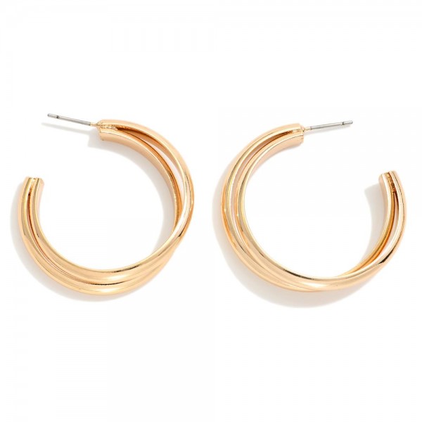 Layered Metal Hoop Earrings 

- Approximately 1.75" D