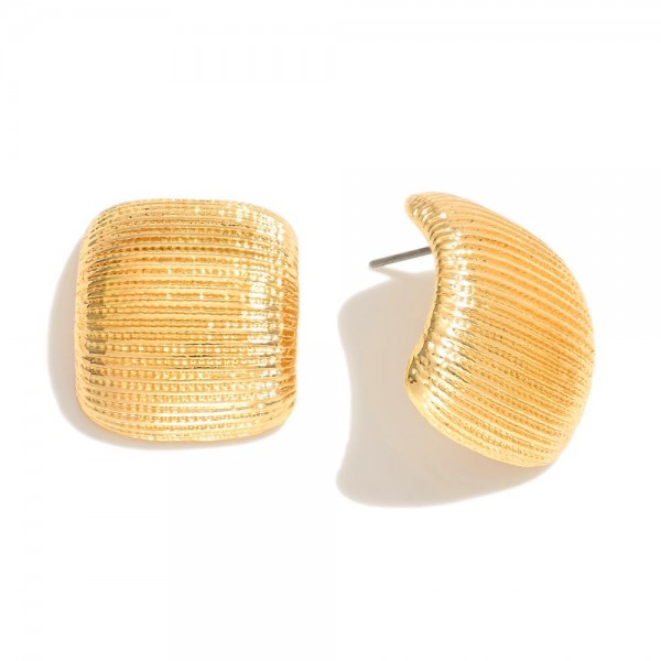 Wholesale chunky Grooved Metal Post Drop Earrings L