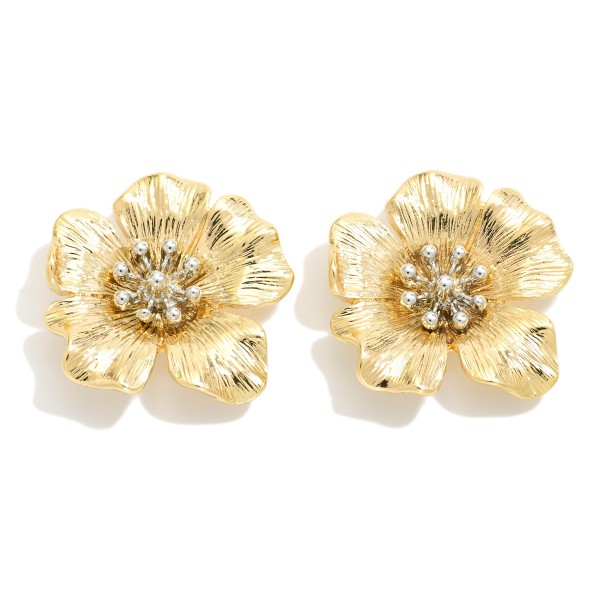 Wholesale metal Flower Post Drop Earrings L
