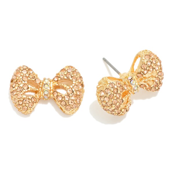 Wholesale rhinestone Pave Bow Stud Earrings W