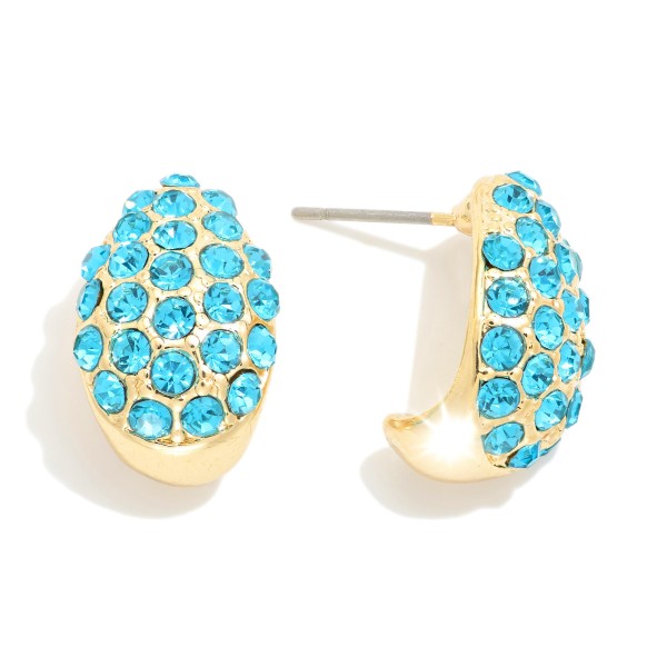 Wholesale rhinestone Studded Post Drop Teardrop Earrings L